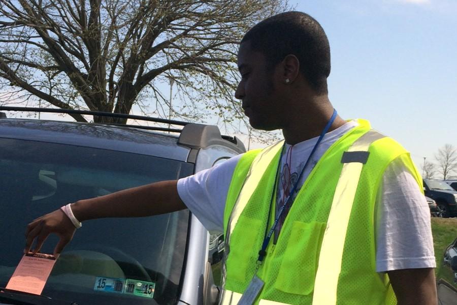 Terrell Green, 20, journalism major from Yardley the student parking ambassador