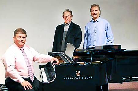 Left to right: Professor Ferdinand, music program chair Steven Bresnen, and Arts Department Dean John Matthews