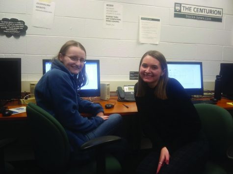 Sarah Siock (right) sits with fellow Centurion editor Alyssa Moore.