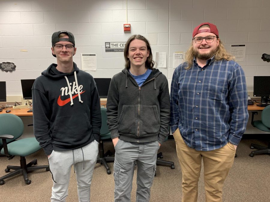 Bucks students Colin Riccardi, Lucas Darling and James Bonnell