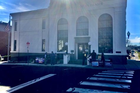Local Republicans and Democrats stood outside of Perkasie Boroughs 2nd Ward election hall, where they greeted voters and provided information about candidates. 